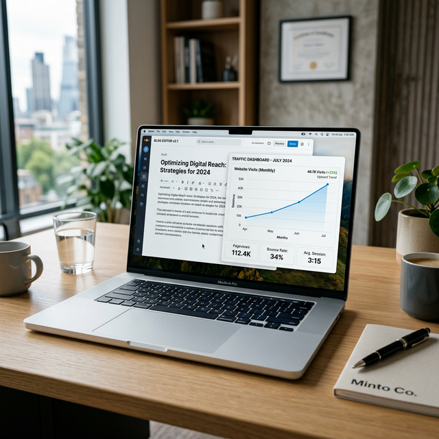 Editorial Blog Editor on Laptop